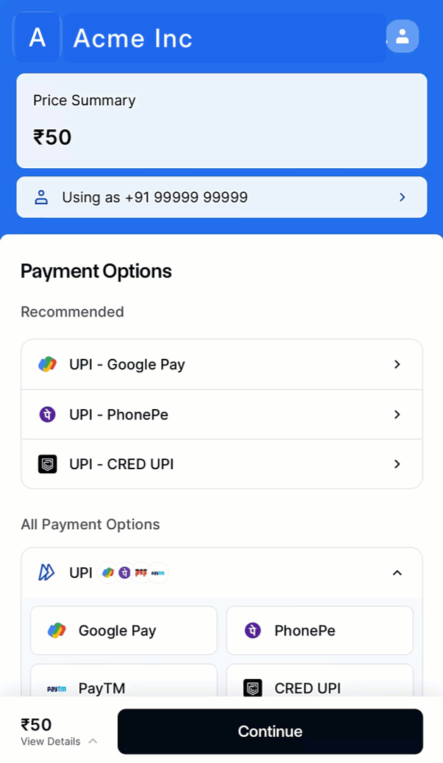 Payment Flow for Netbanking