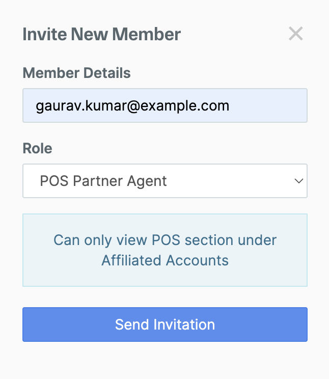 Enter POS Agent Details