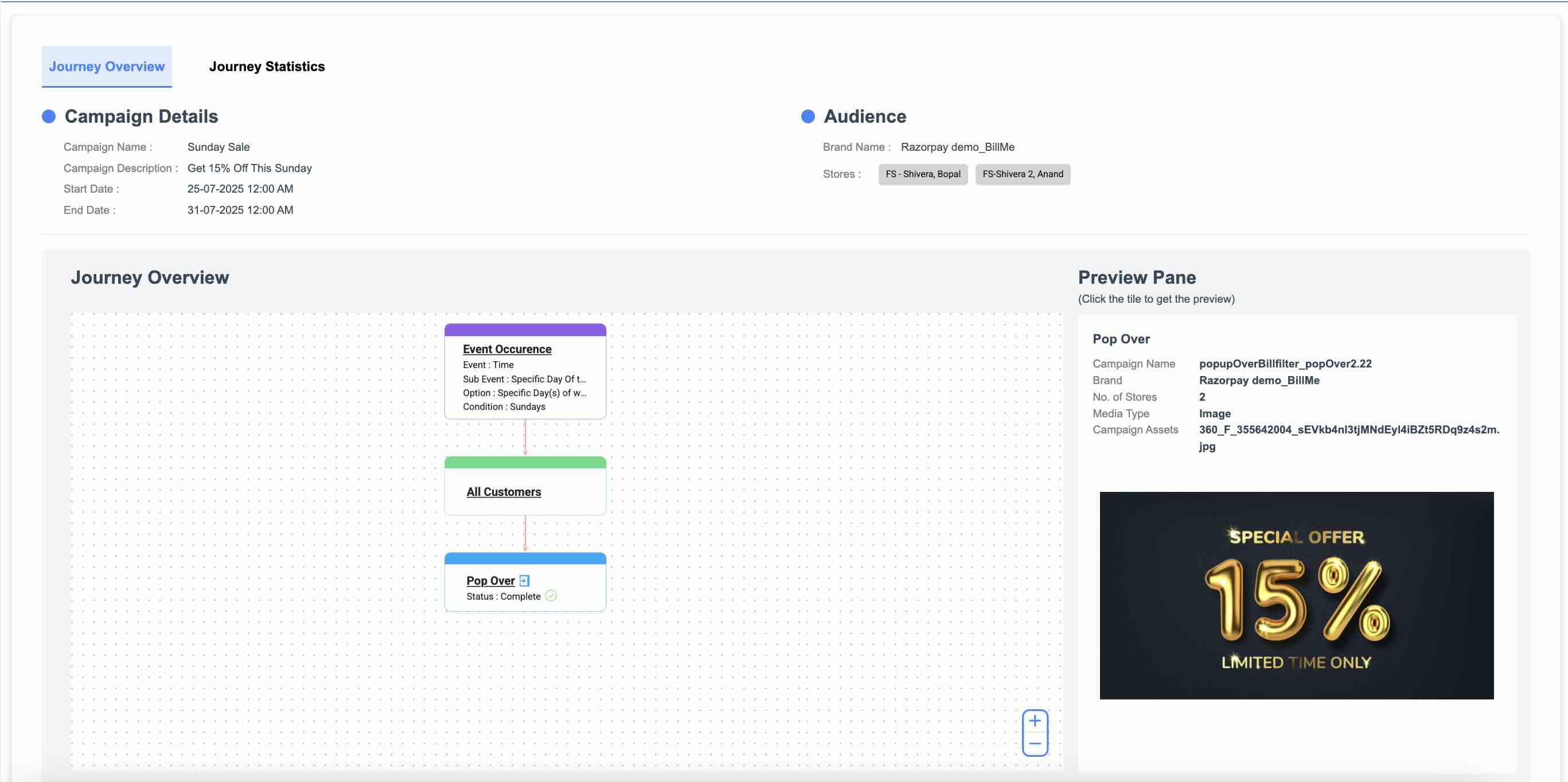 Auto Engagement Sample Journey