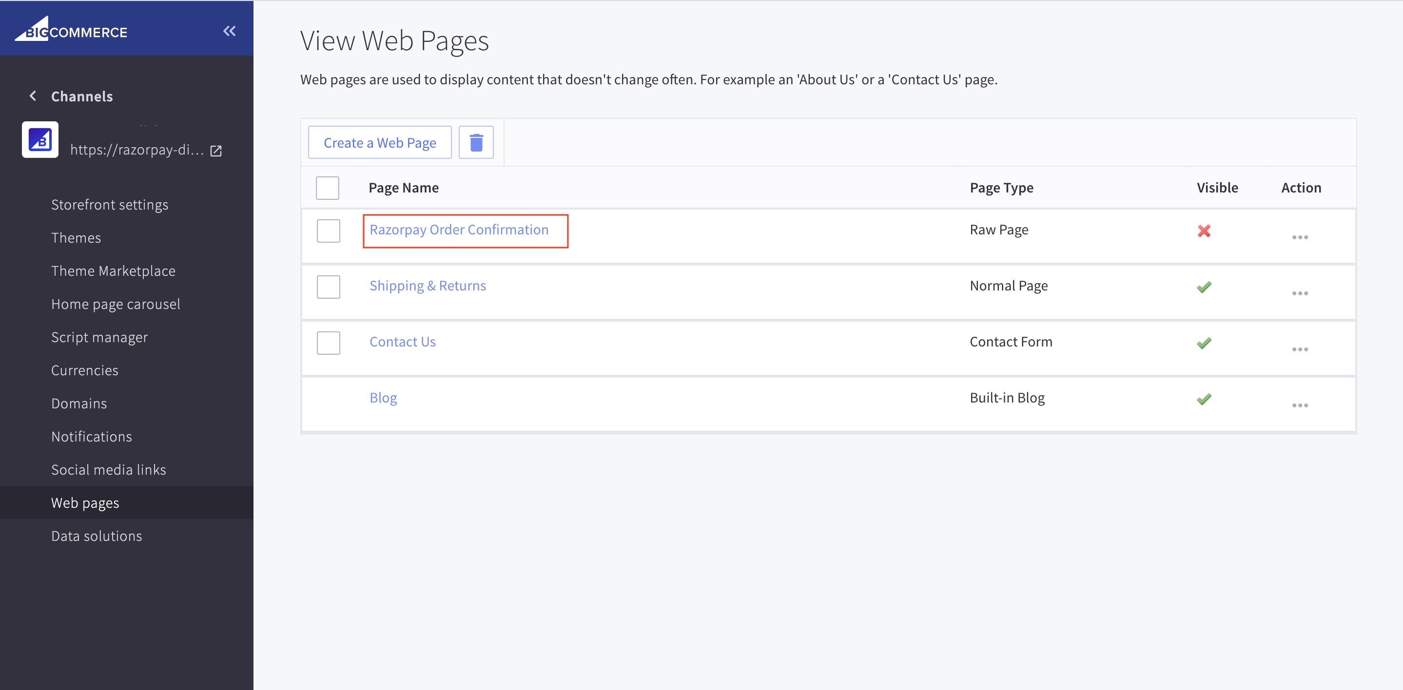 Verify installation through web pages