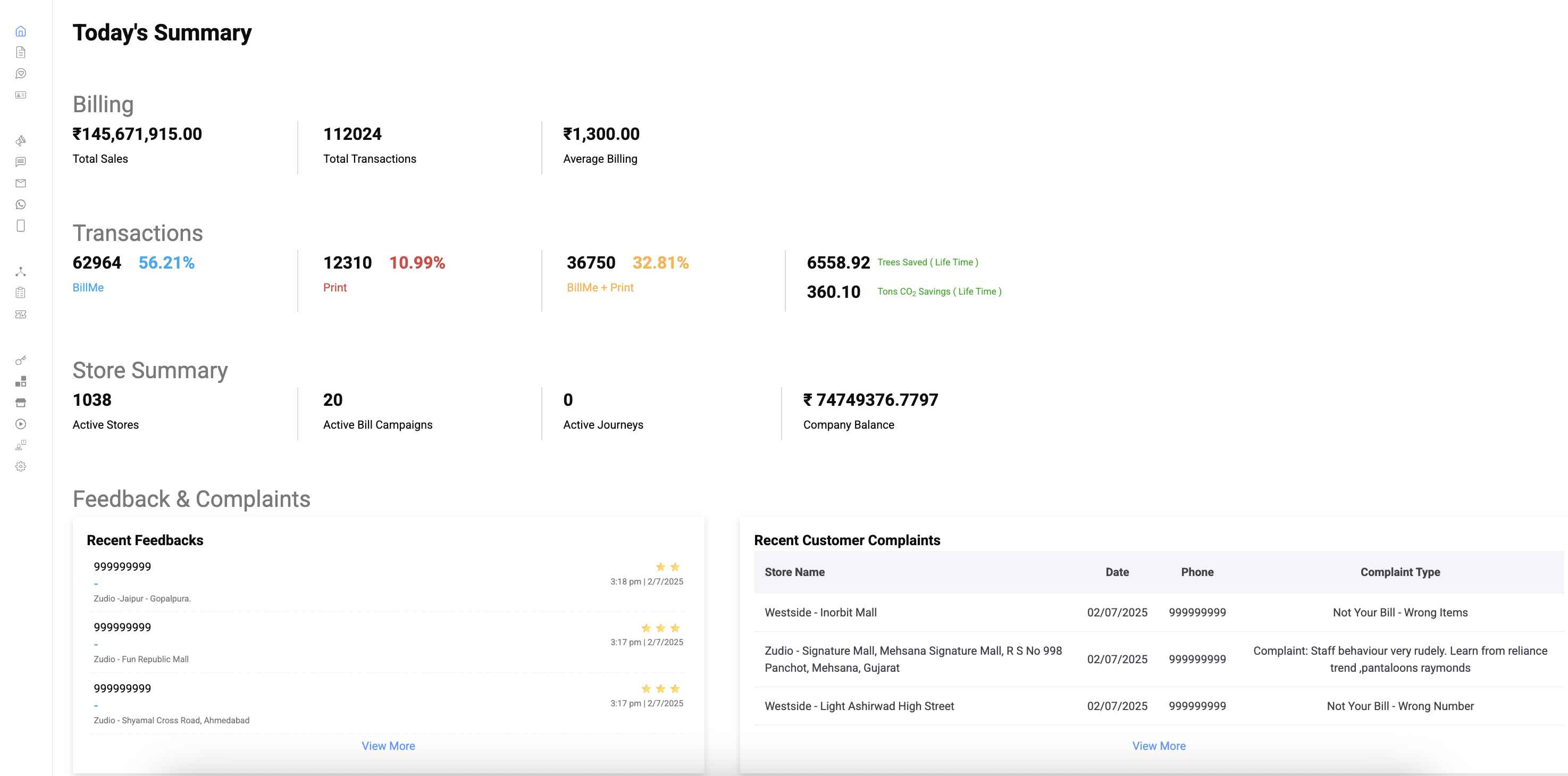 Razorpay Billme Dashboard