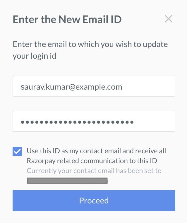 enter new email id