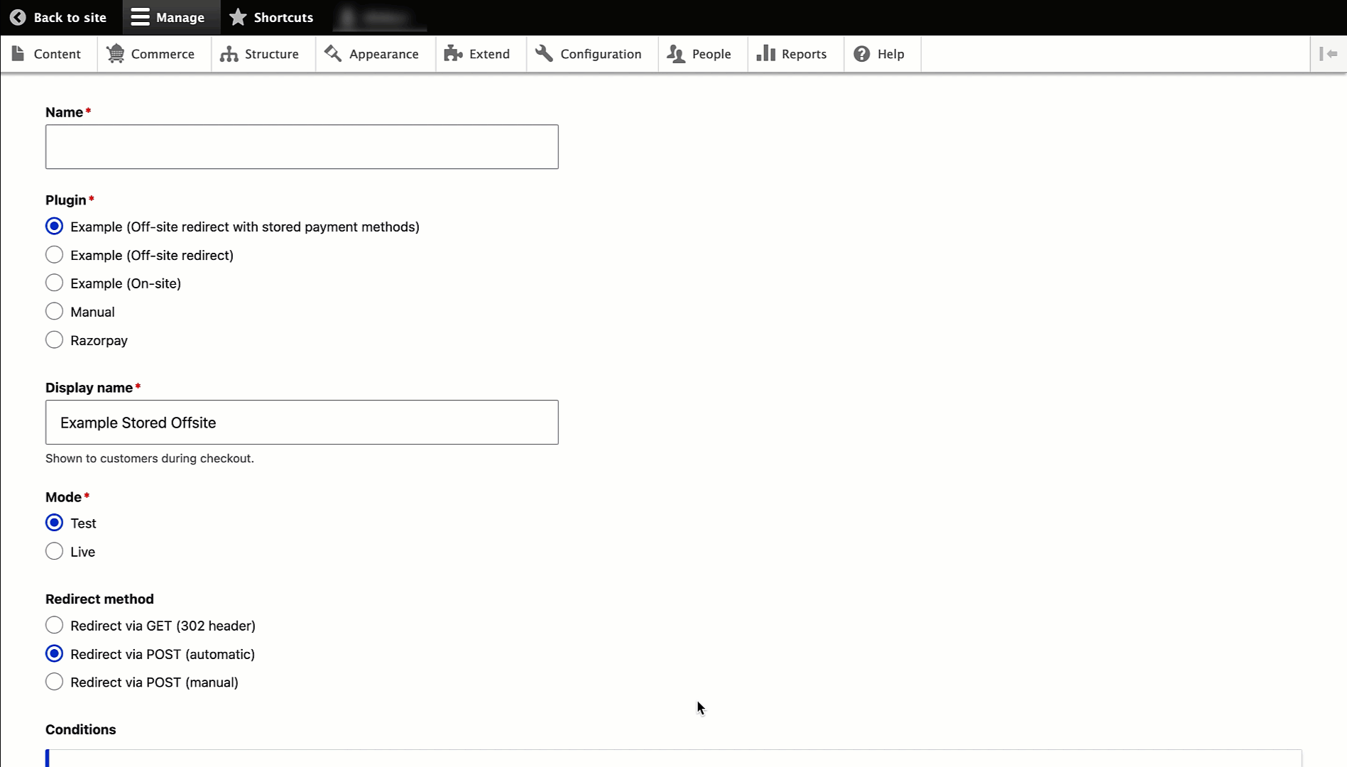 Configure the Razorpay payment gateway
