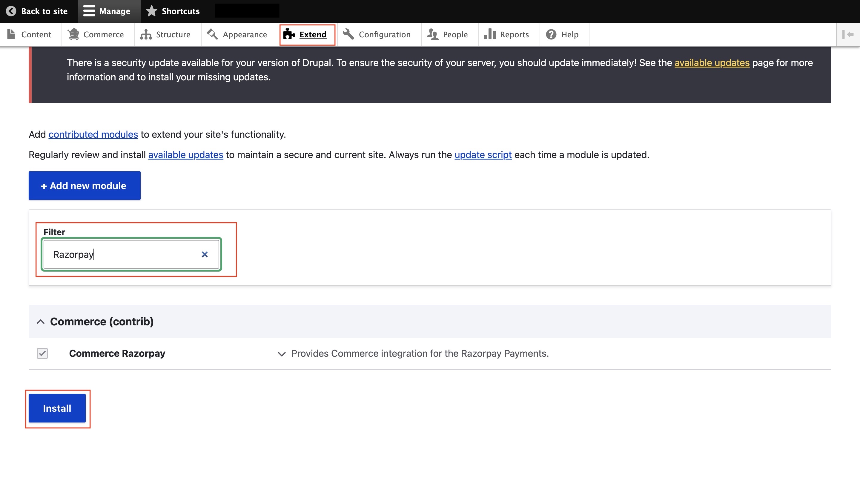 Install drupal plugin