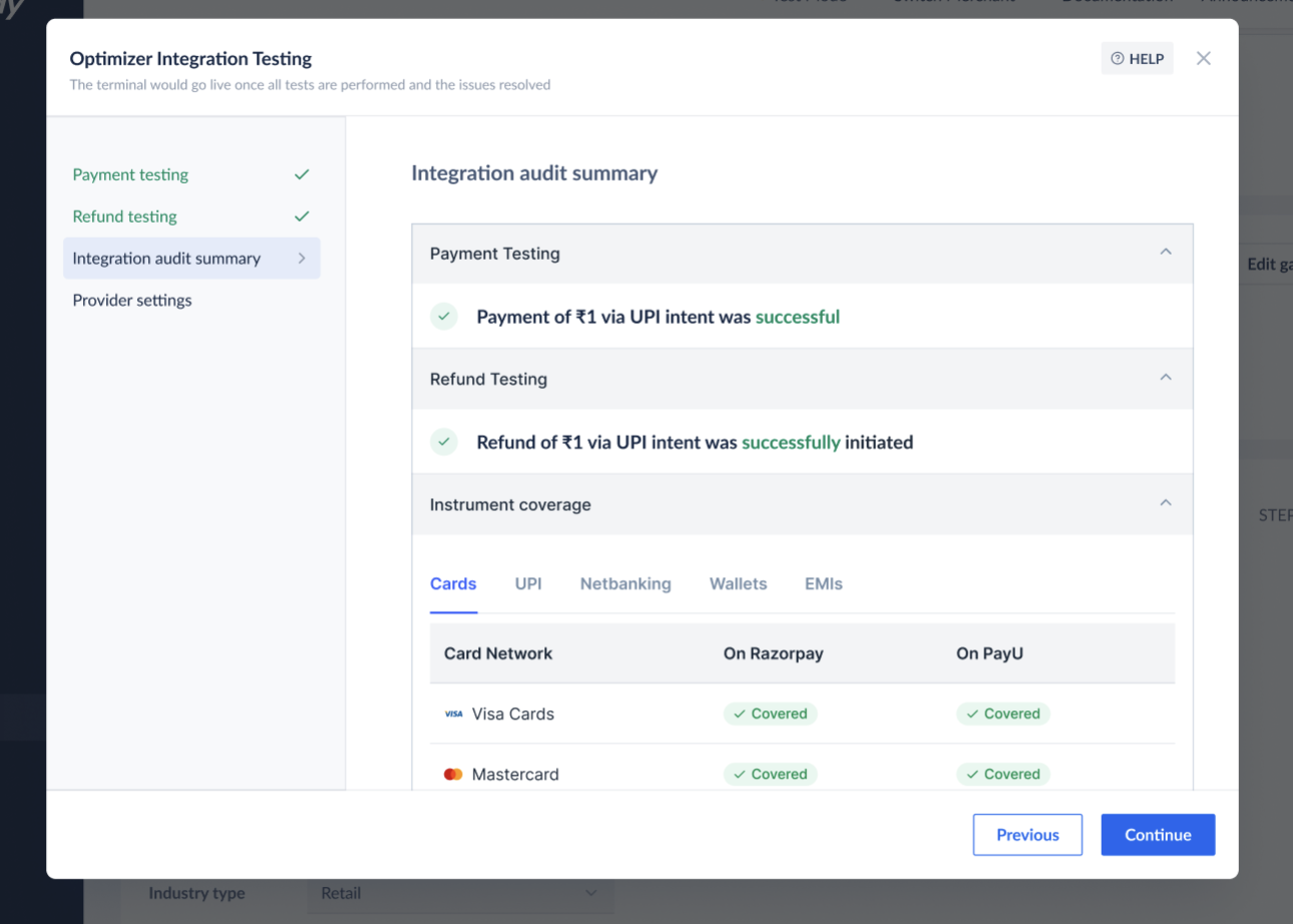 Integration Audit summary