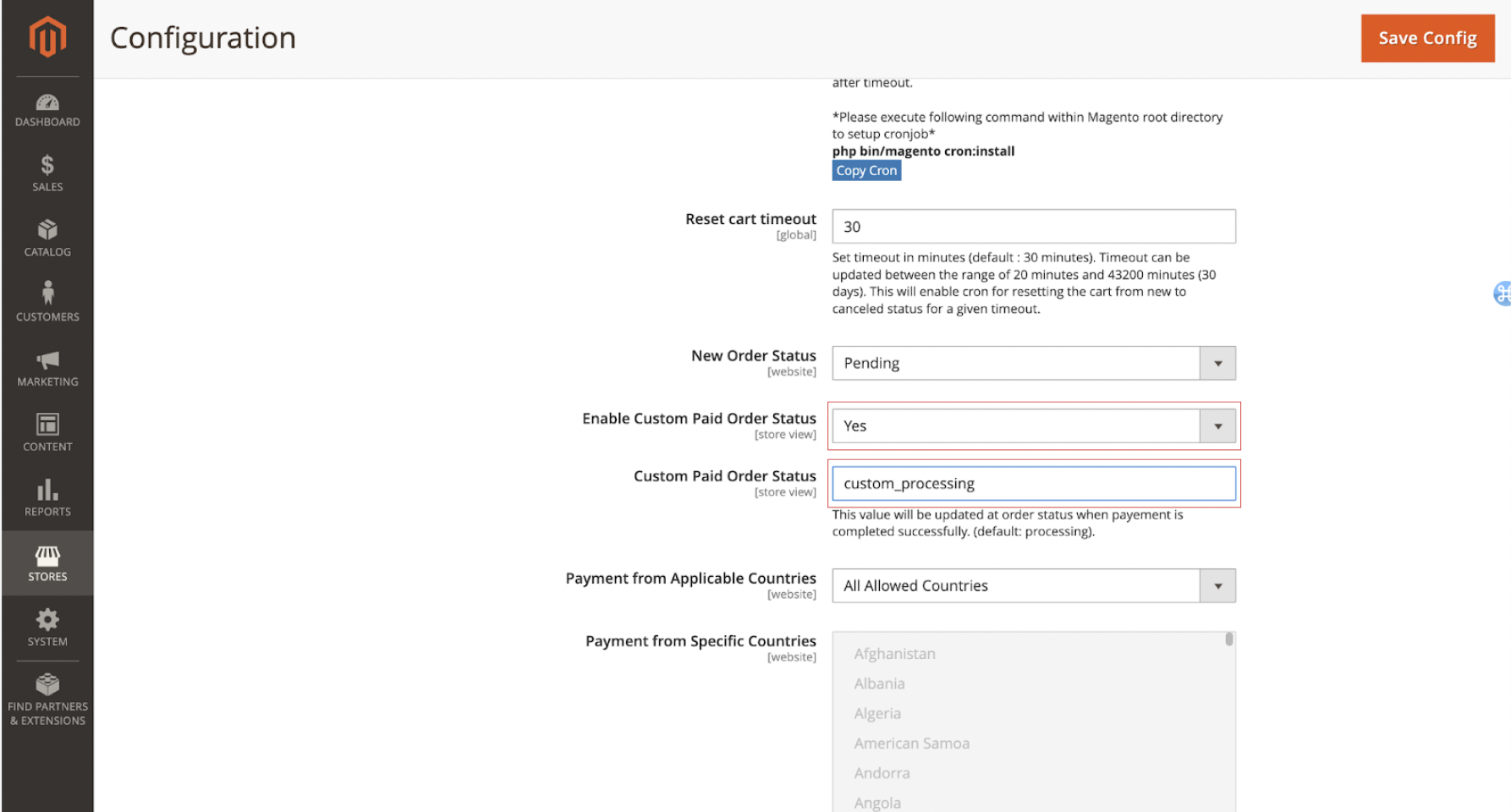 Magento configuration