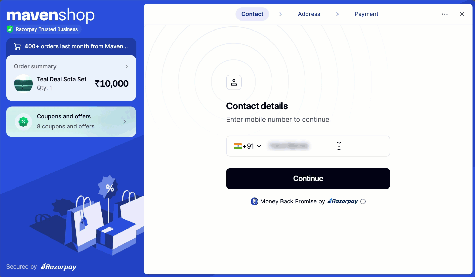 Magic Checkout Flow on Desktop: New customers