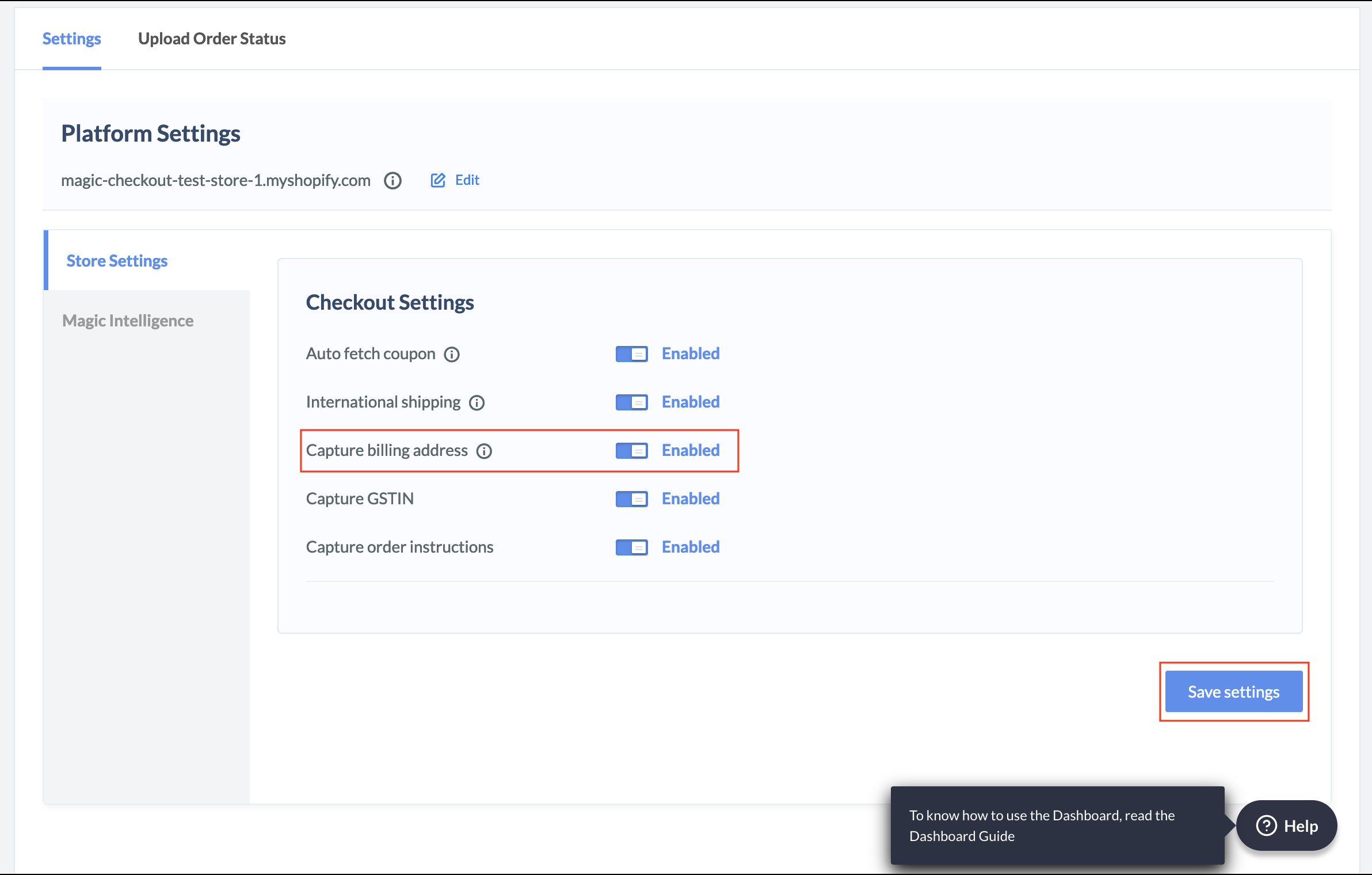 Capture separate billing address