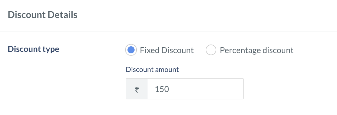 Configure the fixed discount details