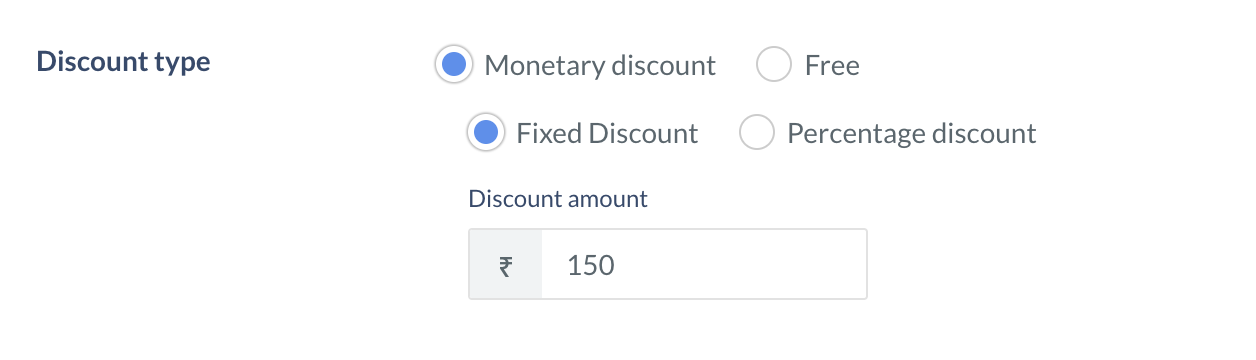 configure fixed discount