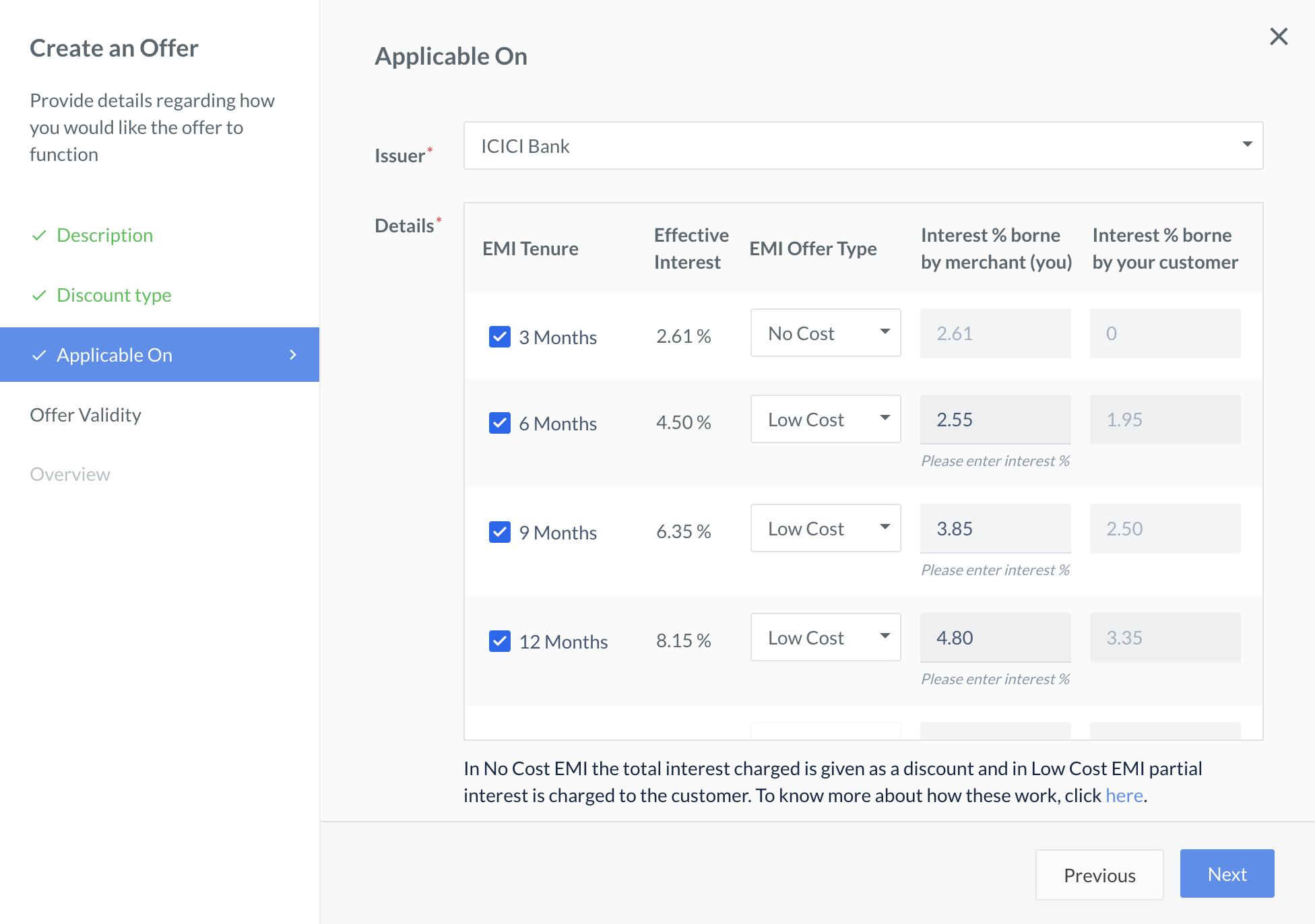 Enter the payment method details