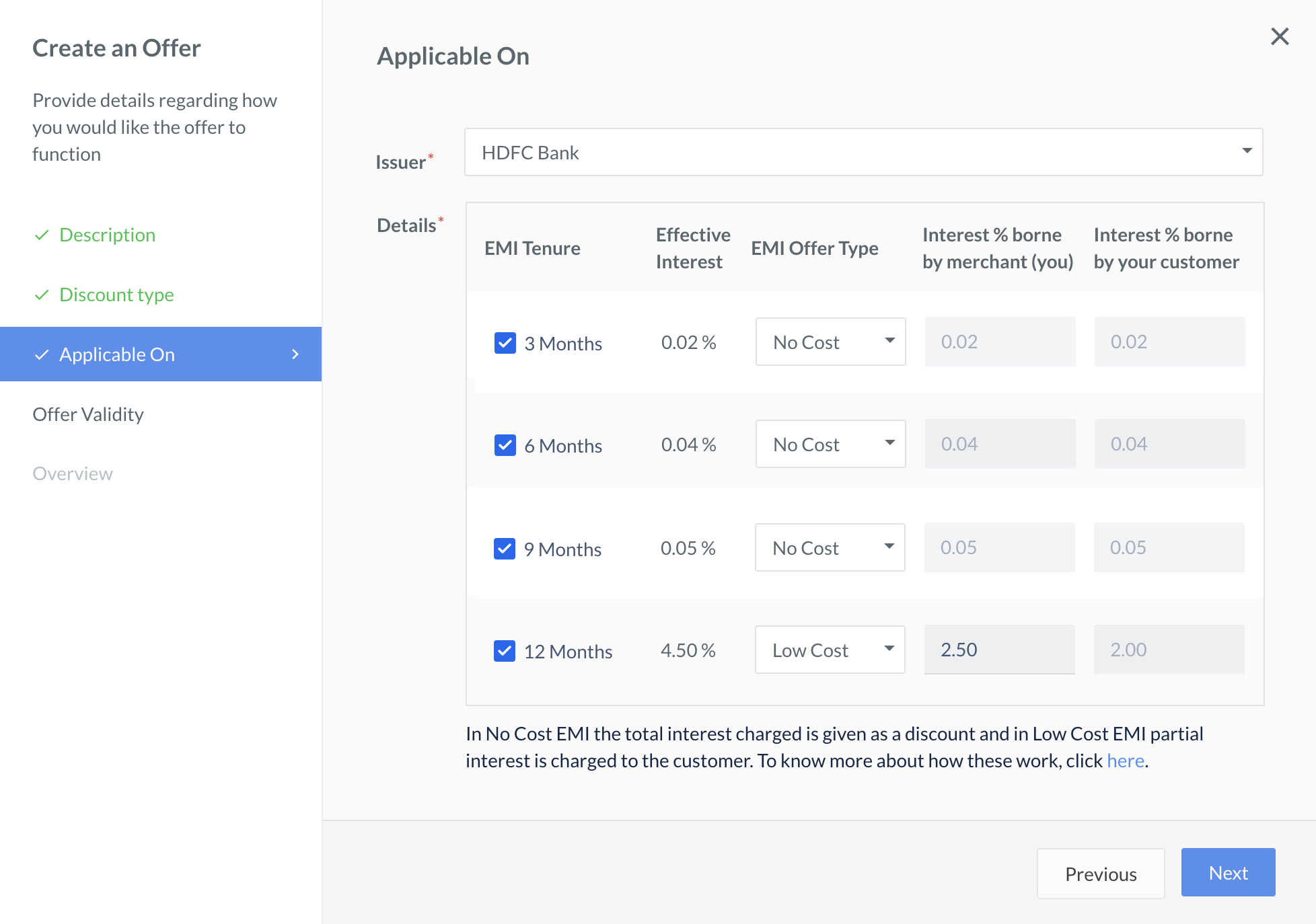 Enter the payment method details