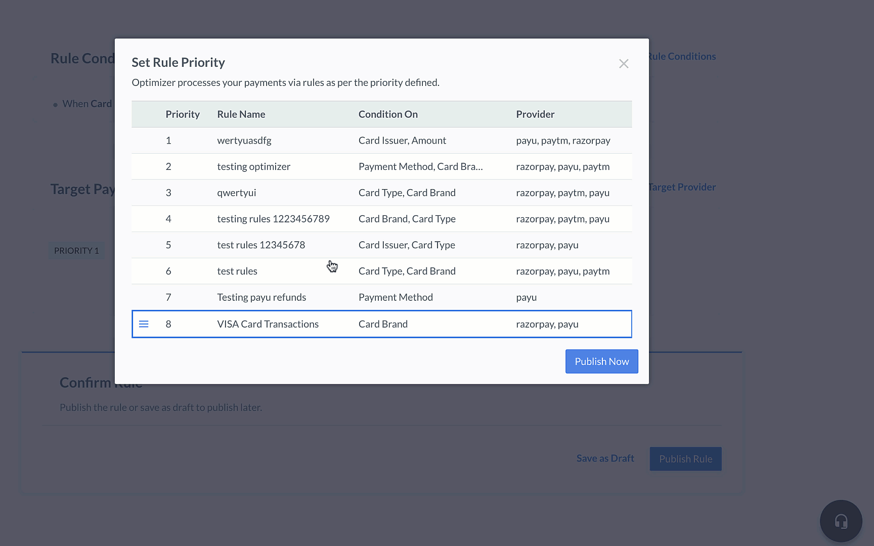 Reorder Rule Priority