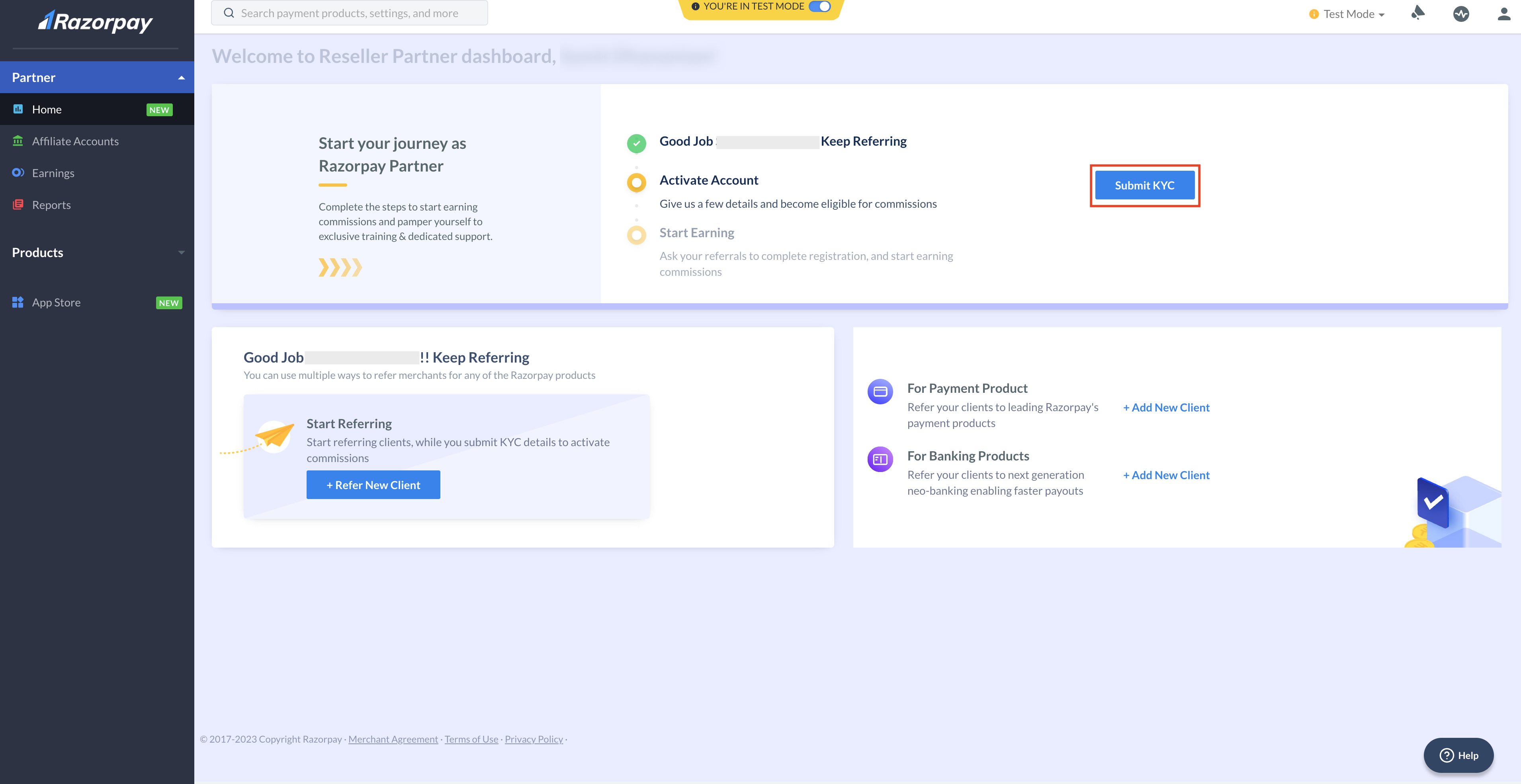 Complete Partner KYC on Razorpay Dashboard