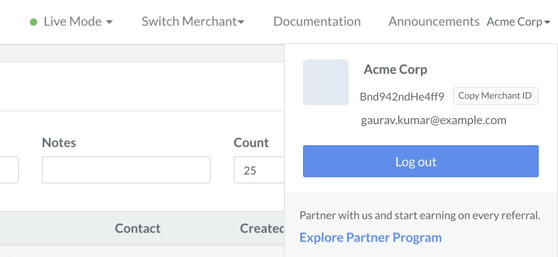 existing merchant partner