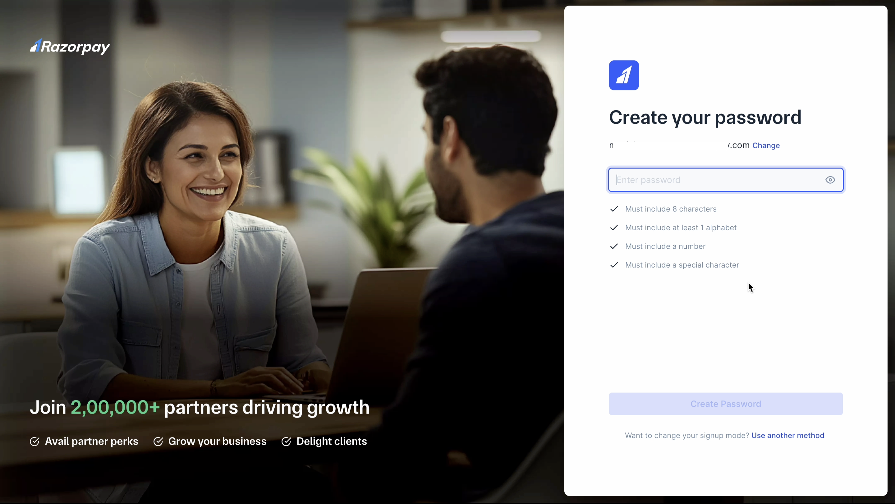 partners - enter password