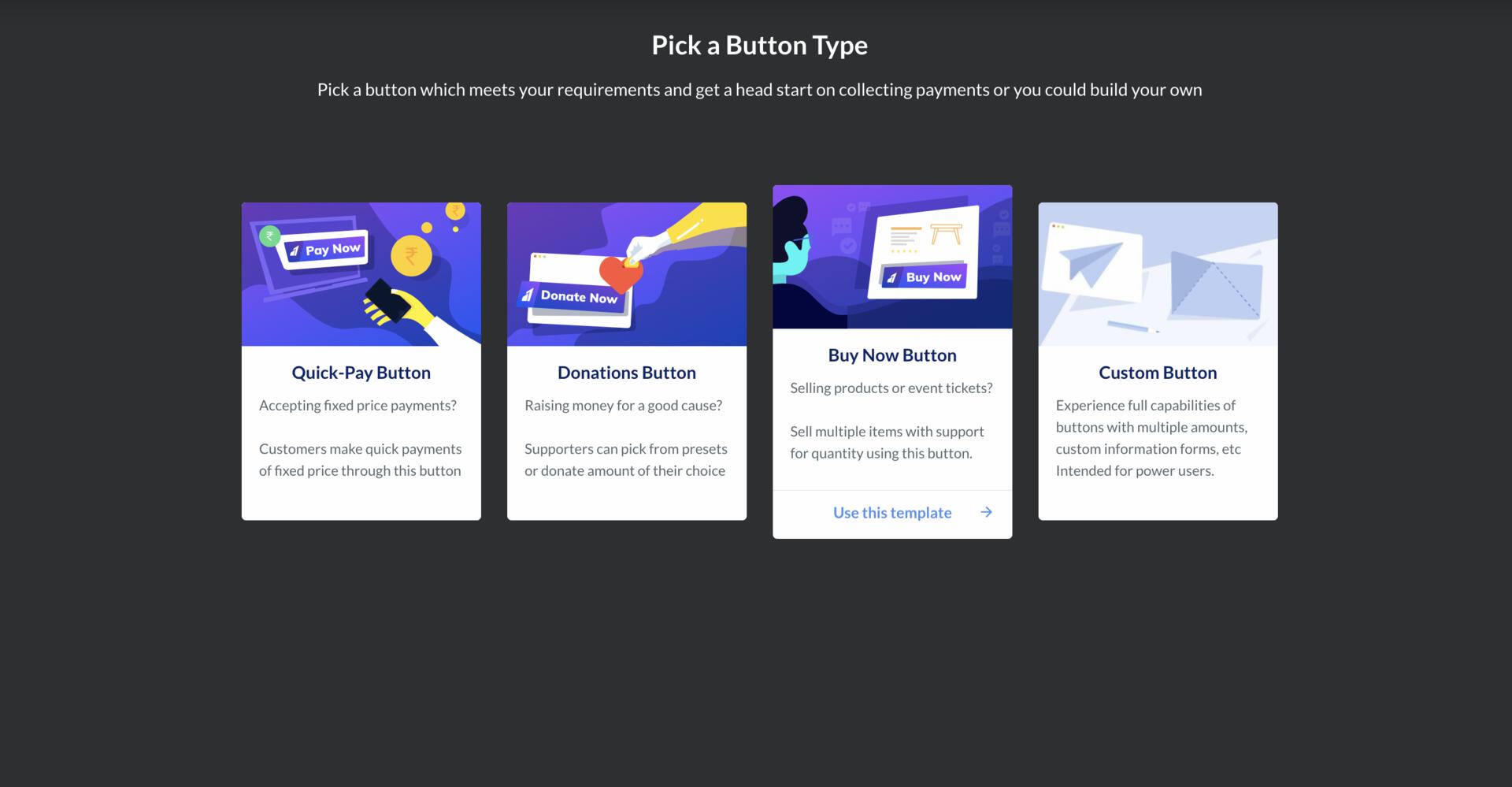 Select Payment Buttons type