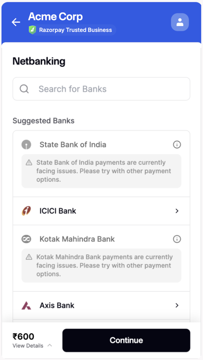 payment instrument in a disabled state