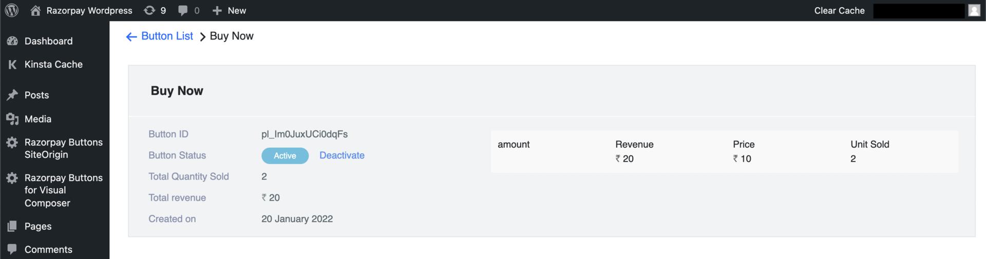 View Payment Button Details