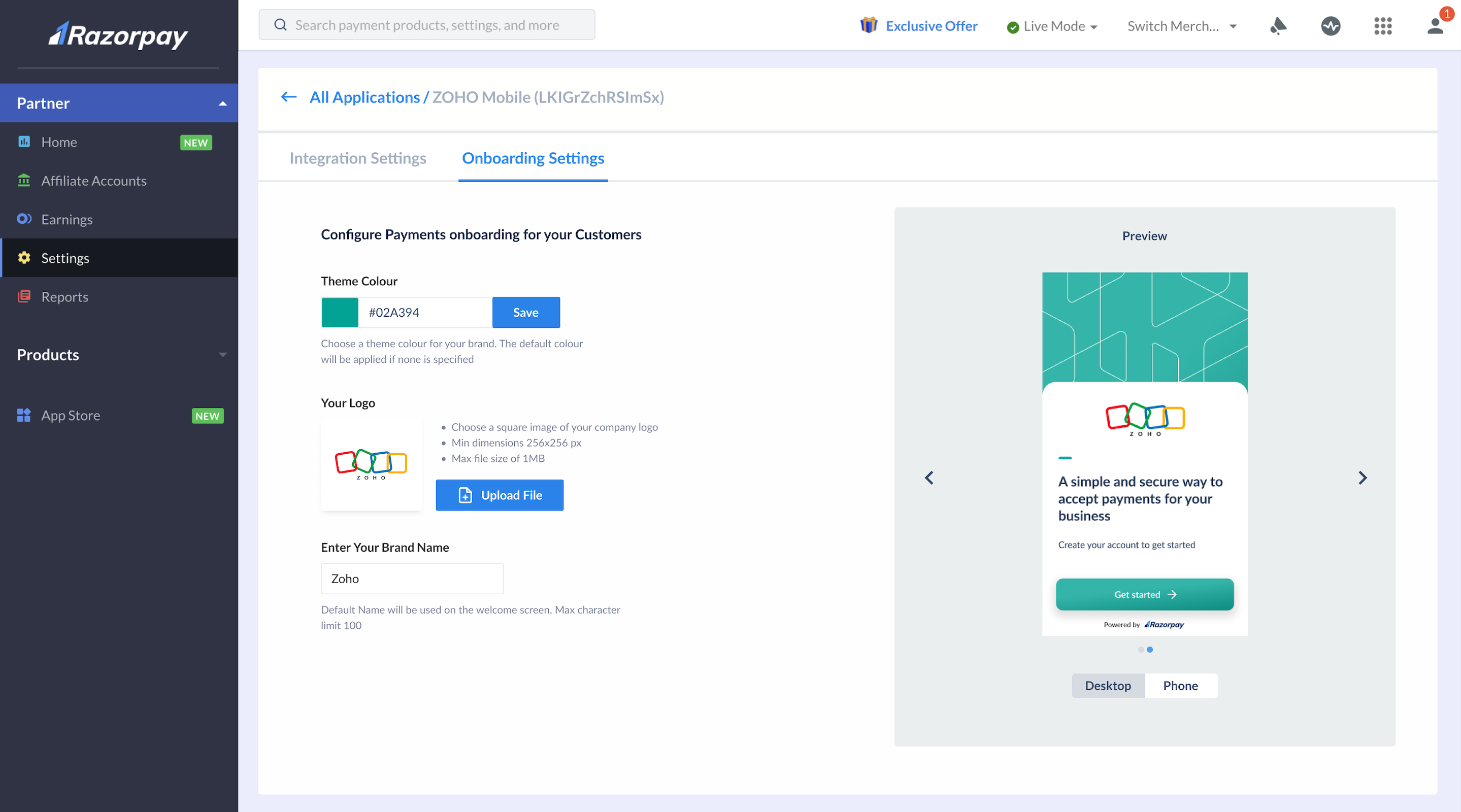 Customise Onboarding Flow - Embedded Payments for Platforms & Marketplaces