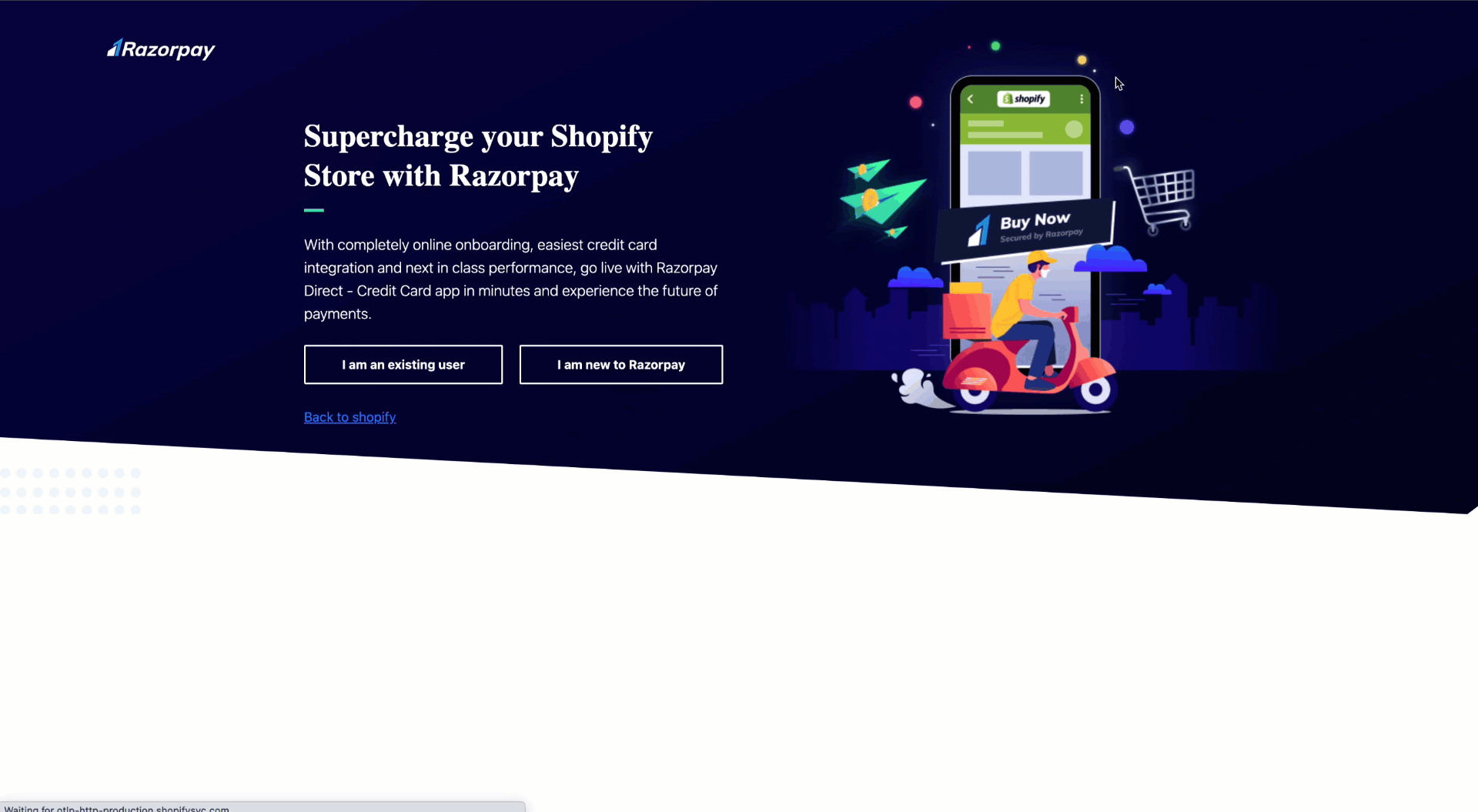 Shopify auth for existing Razorpay user