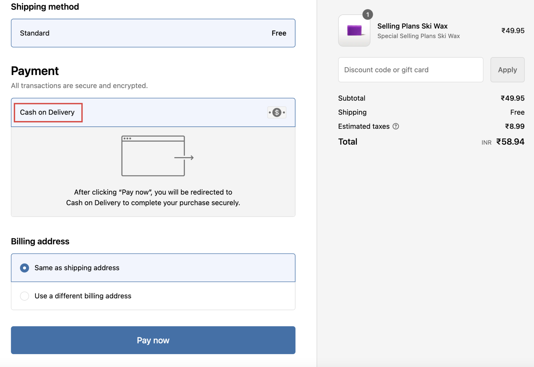 Shopify contact details