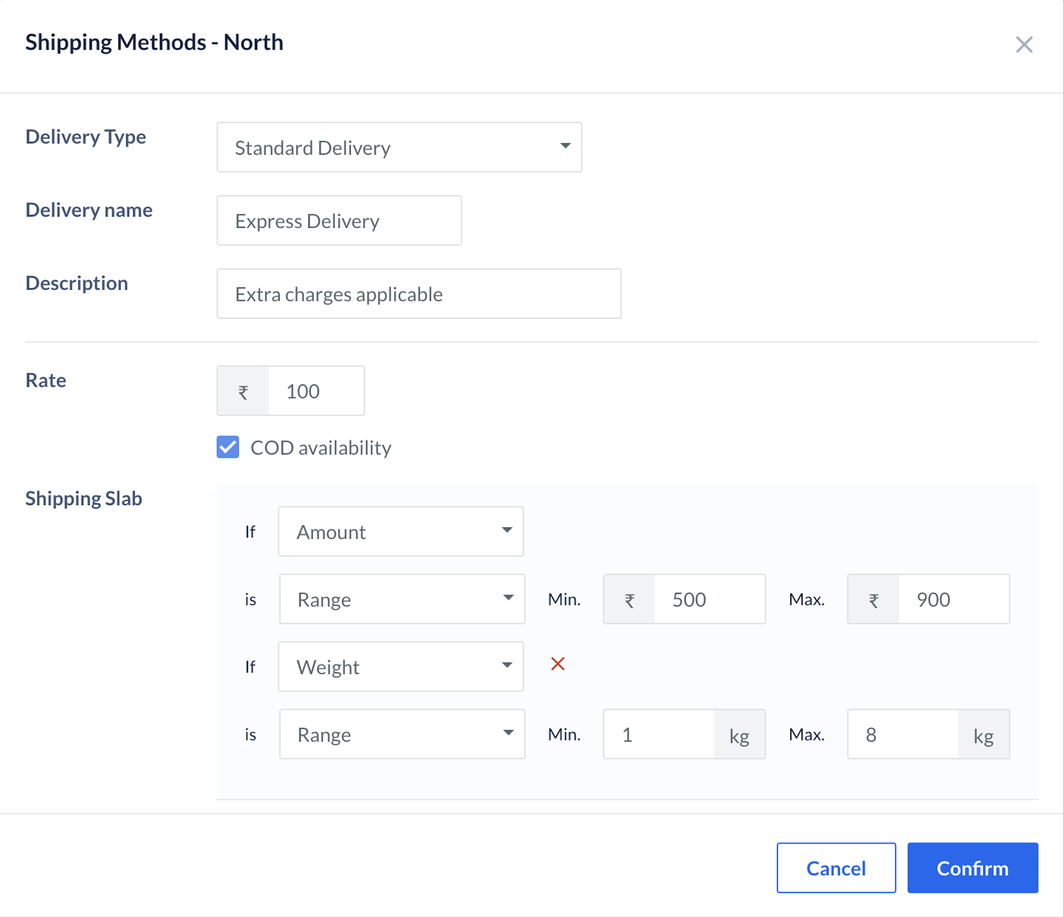 Configure the shipping method