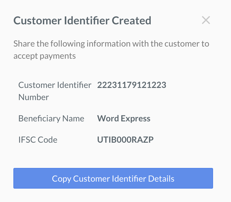 Customer Identifier Created