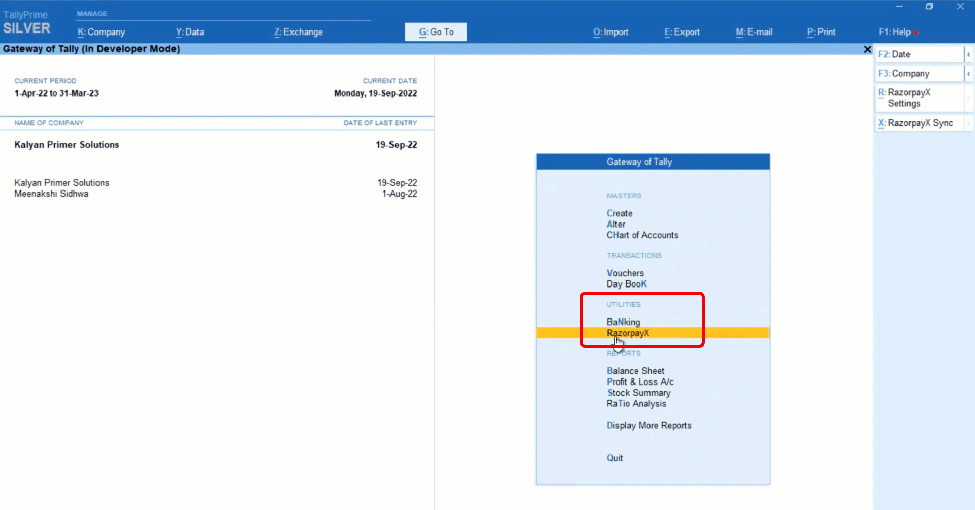 Steps to open the Bills Outstanding page