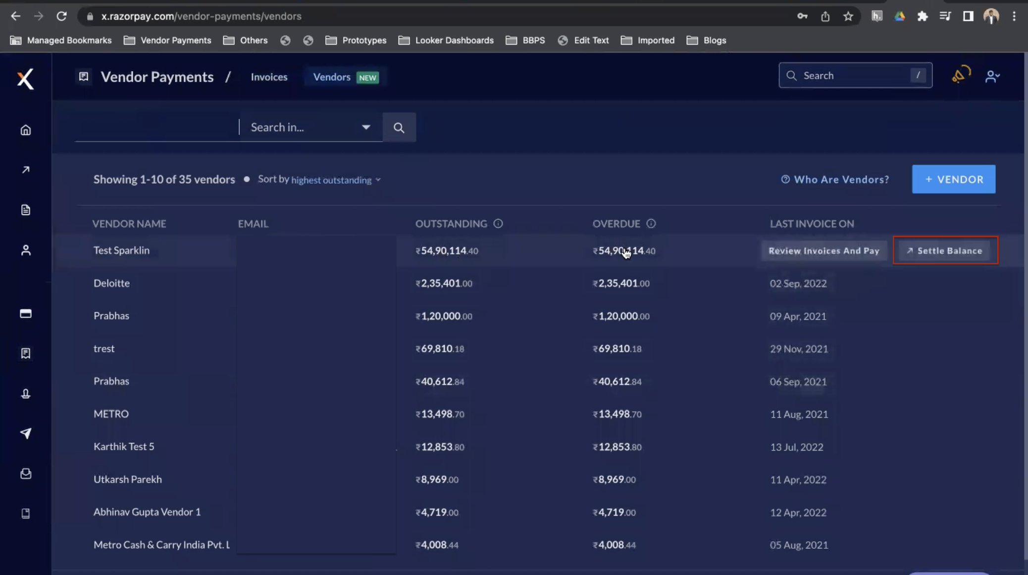 Vendor Balances