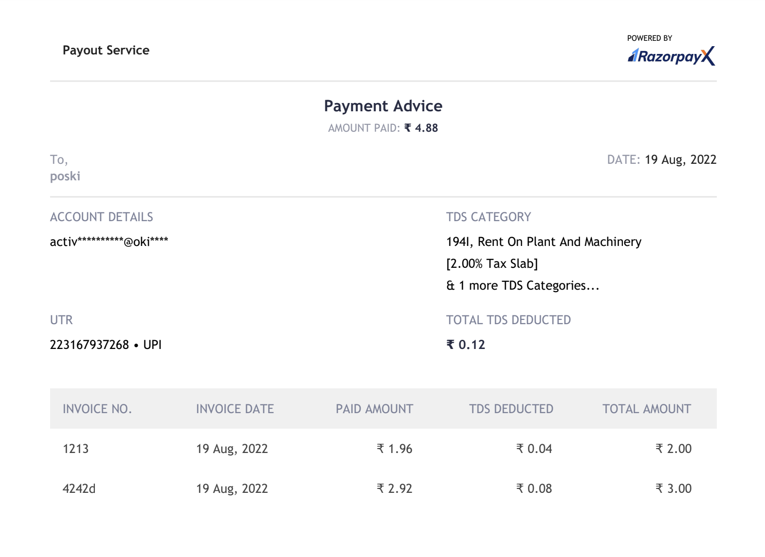 Invoice attachment