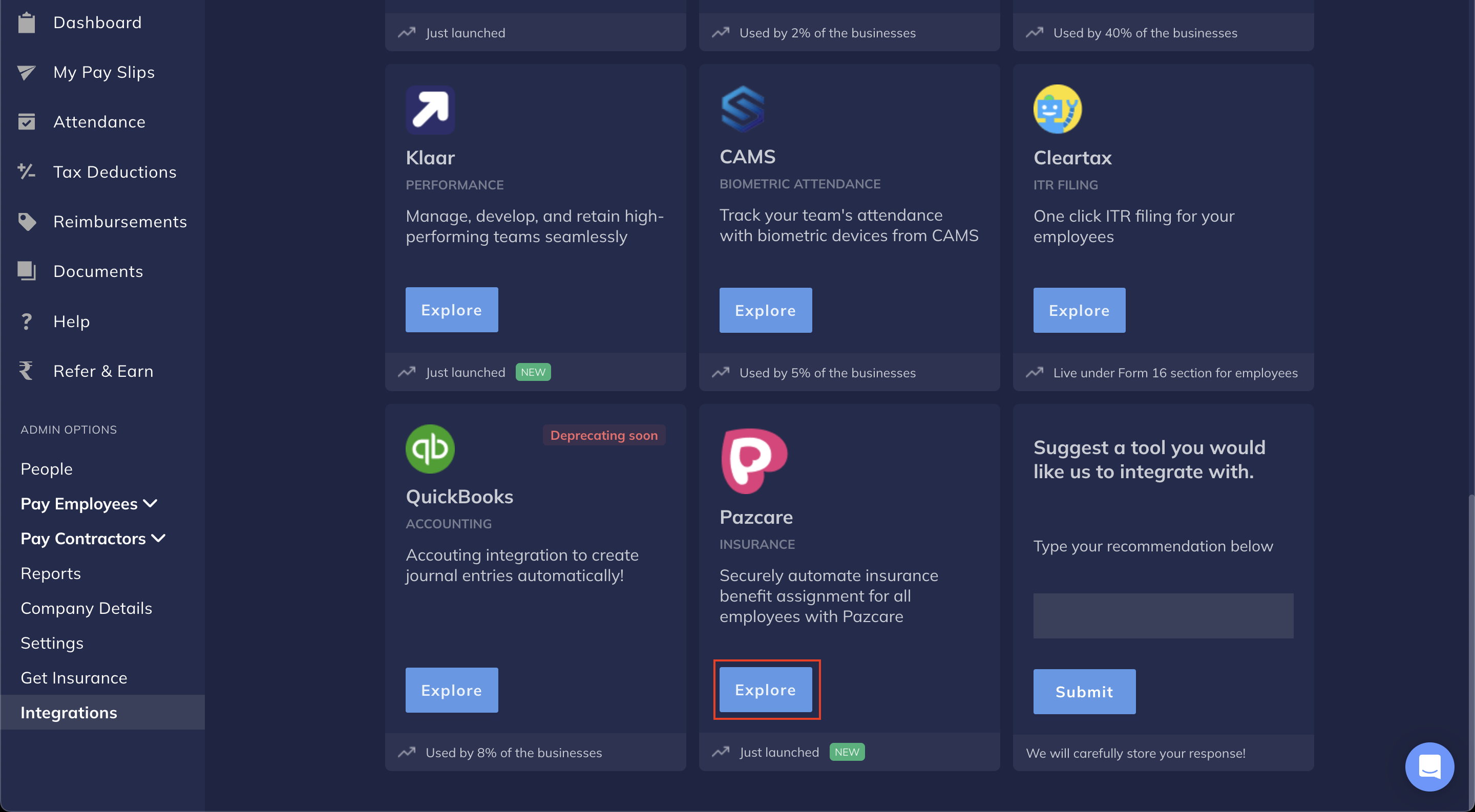 Explore Pazcare Integration on Payroll Dashboard