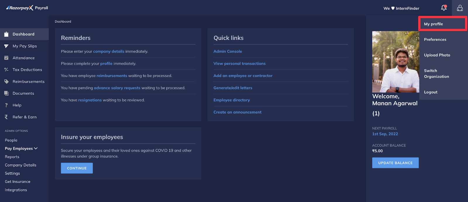 Payroll- My Profile